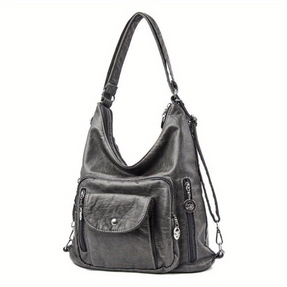 Women's Fashion Shoulder Bag, Vintage Backpacks, Large Capacity Crossbody Bag with Water Bottle Holder, Casual Sports & Vacation Ready