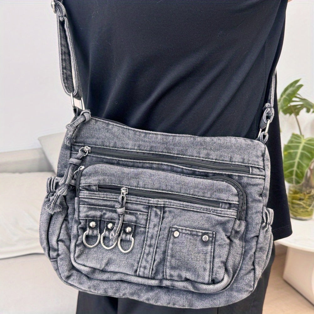 Crossbody Bag for Women – Denim, Multi Pocket, Large Capacity, for Travel | Bag Vero – detail view 4