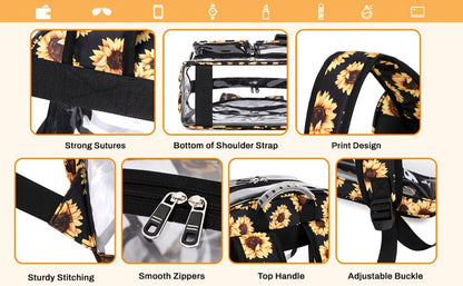 Backpack for Women – PVC, Clear, Transparent, Large Capacity | Bag Vero – detail view 12