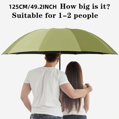 Large Windproof Waterproof Folding Umbrella, All-Weather +, Upgraded Reinforced Thick Steel Ribs, Suitable for Business Men And Women, Reinforced Umbrellas for Rainy And Sunny Days