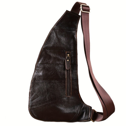 Vintage Genuine Leather Sling Bag Bags for Men Women Backpack Shoulder Messenger Crossbody Outdoor Travel Hiking Camping Tactical Chest Pack Daypack