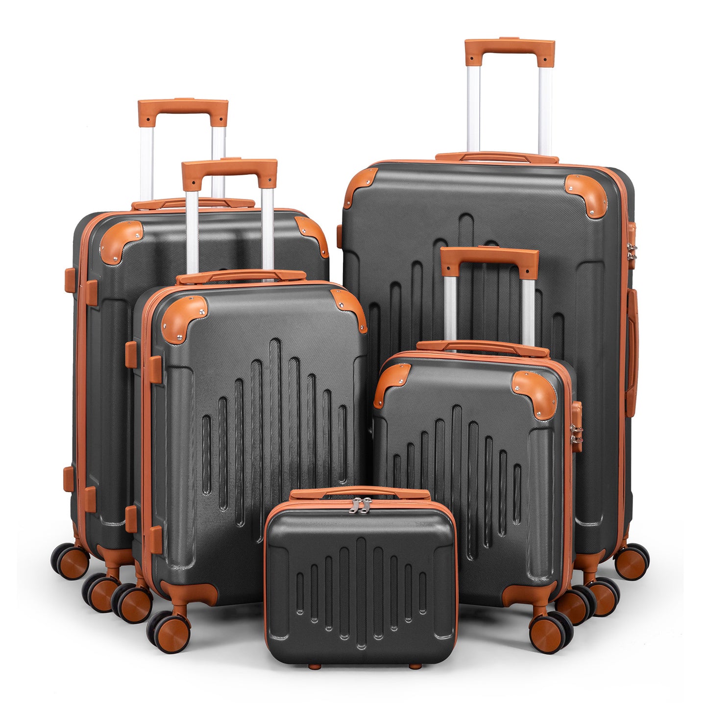 5-Piece Luggage Set Suitcases with Lock, 12/16/20/24/28 Inch Lightweight Trolley Case, Durable PP Material for Men Women, Ideal for Travel & Long Journeys
