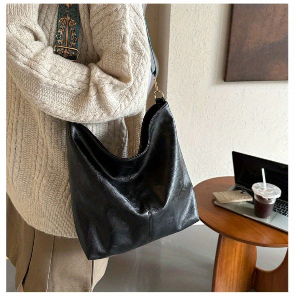 1pc Bohemian Geometric Strap Hobo Bag, Large Capacity Ethnic Crossbody Bag, Hamsa Hand/ Evil Eye Pendant, Women'S Retro Style Shoulder Bag For Best Birthday Gifts, Christmas And Valentine'S Day Gifts