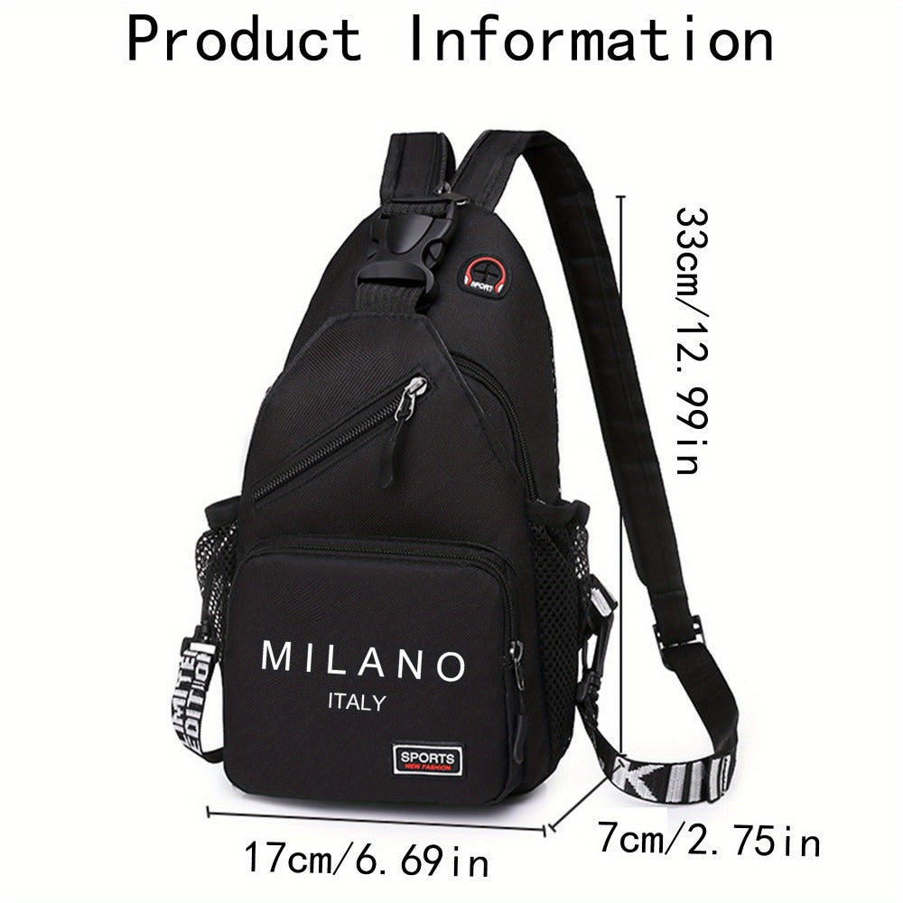 Italian-style Crossbody Bag - Large Capacity Convertible Backpack/shoulder Bag with Adjustable Shoulder Strap, Durable Polyester - Suitable for Travel And Daily Commuting - Unisex Backpack, (white/black) Crossbody Bag, Multi-functional Tote Bag