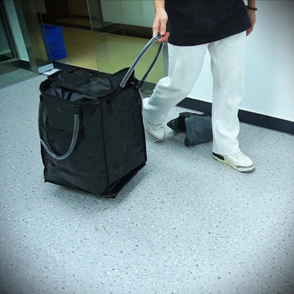 Outdoor Luggage, Tote Bag with Wheels, Foldable Shopping Cart, Zipper Closure, Medium Size in Black, Golden, and Silvery
