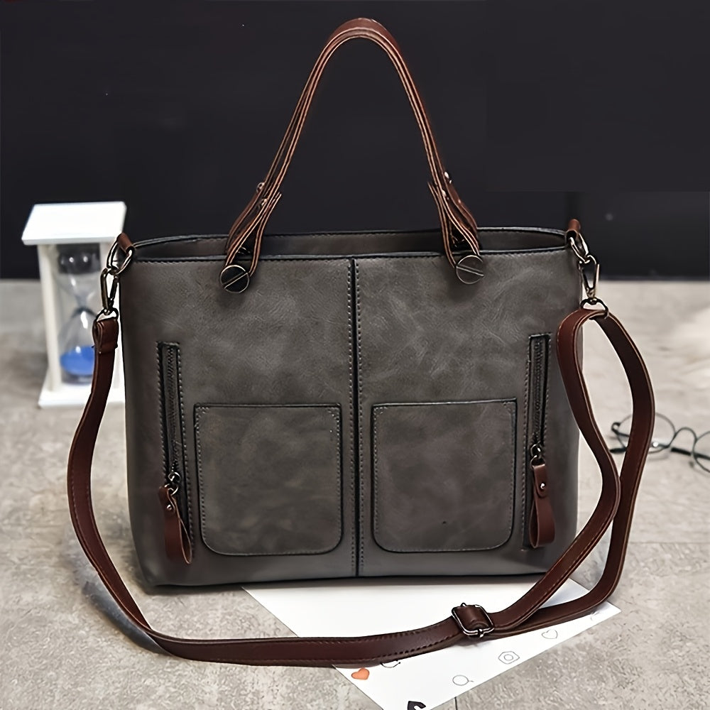 Unisex Vintage Style Crossbody Bag, Versatile Casual Shoulder Bag and Tote for Outings, Large Capacity Party Bag, Ideal as a Holiday Gift
