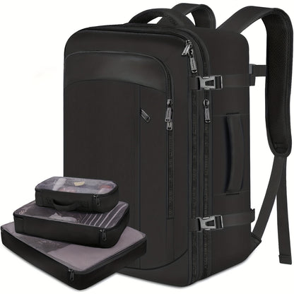 Travel Backpack, Extra Large 10.57gal Airline Approved Travel Backpacks with 3 Packing Cubes for Women Men,Carry On Backpack, Expandable Overnight Luggage Daypack Business Weekender Bag, Travel Backpack Airline Approved, Carry on Luggage,Black Friday