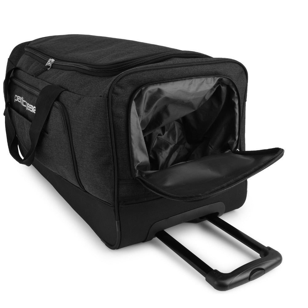 Pacific Gear Keystone 30" Polyester Upright Rolling Duffel Bag | Large Capacity, Lightweight, Retractable Handle & Recessed Wheels | Navy, Bright Red, Black, Grey, Purple, Olive - for Sports, Long Trips, & Camping