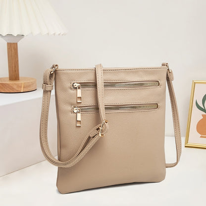 TEPILTE Retro Casual Geometric Print Women'S Crossbody Bag, Stylish And Versatile Medium Shoulder Bag/Wallet, Lightweight Handbag/Messenger Bag, Three-Layer Zippered Pockets, Suitable For Work, Travel And Outdoor Activities.