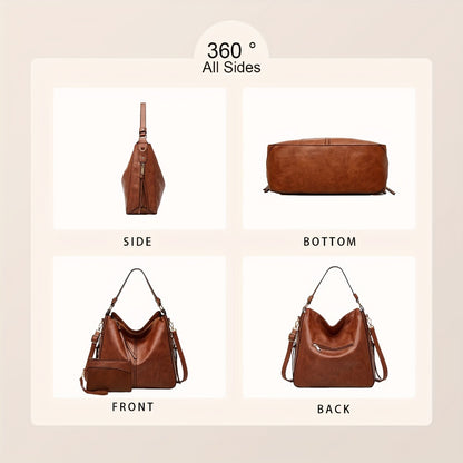 New Style Fashionable Retro Women'S Tote Bag, Mother Bag, Easy And High-End Handbag, Casual And Versatile, Suitable for Commuting, Large Capacity, Single Shoulder And Crossbody Bag