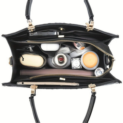 Atmospheric Alligator Pattern Female Steamed Bun Mother Bag 2pcs Fashion Large Capacity Handbag Purse