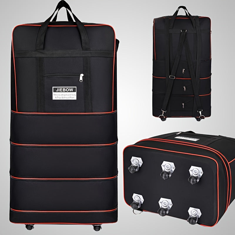Large-capacity Expandable Wheeled Travel Duffel Bag, Foldable Luggage Bag. It Is An Ideal Choice for Business Trips, Studying Abroad And Vacations, And Can Also Be Used for Storing Clothes And Quilts During Moving. This Travel Bag