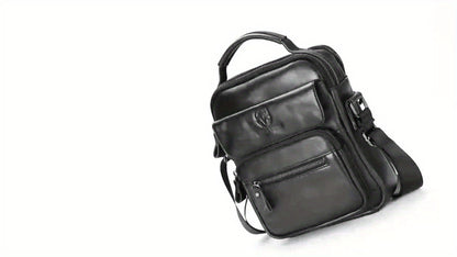 LEBULLBRO 100% Genuine Leather Men's Top Layer Cowhide Small Sling Bags, Shoulder Bags Crossbody Pouch Handbag