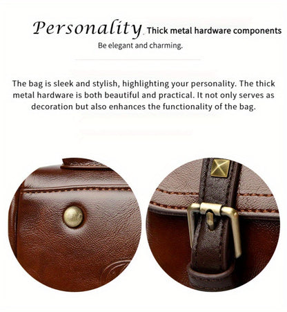 Women's Large Capacity PU Handbag & Crossbody Bag with Multi-Layer Pockets - Retro Style Handbags Suitable for Travel,, Shopping - Burgundy// - Zipper Closure & - Ideal Gift