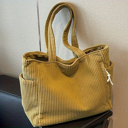 Tote Bag for Women – Corduroy, Lightweight, Large Capacity, for Work & Everyday Use | Bag Vero – detail view 15
