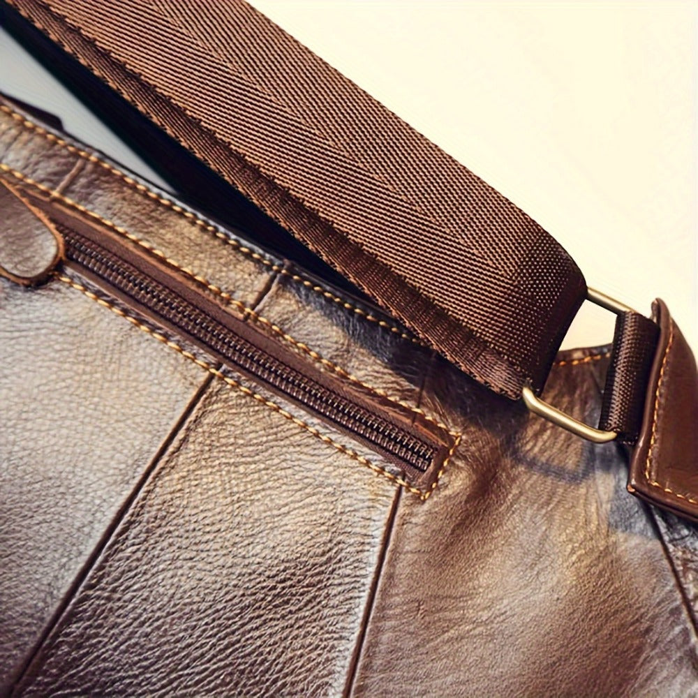Vintage Genuine Leather Sling Bag Bags for Men Women Backpack Shoulder Messenger Crossbody Outdoor Travel Hiking Camping Tactical Chest Pack Daypack