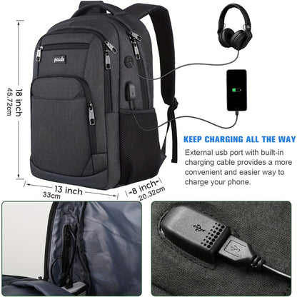 Backpack for Men and Women, School Backpack for Teens, 15.6 inch Laptop Backpack with USB Charging port for Business College Travel