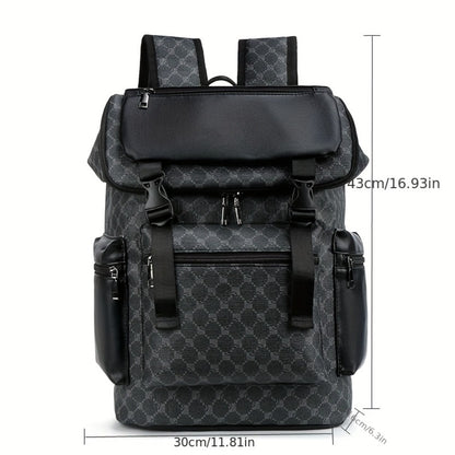 Trendy Backpack: Spacious And Lightweight Unisex Design | Fashionable PU Material with Various Pockets, Adjustable Straps, Tablet Holder & Mesh Base for Travel, Education, And Outdoor Use, Safe Zipper Fastening, For Teenager, For Teenager