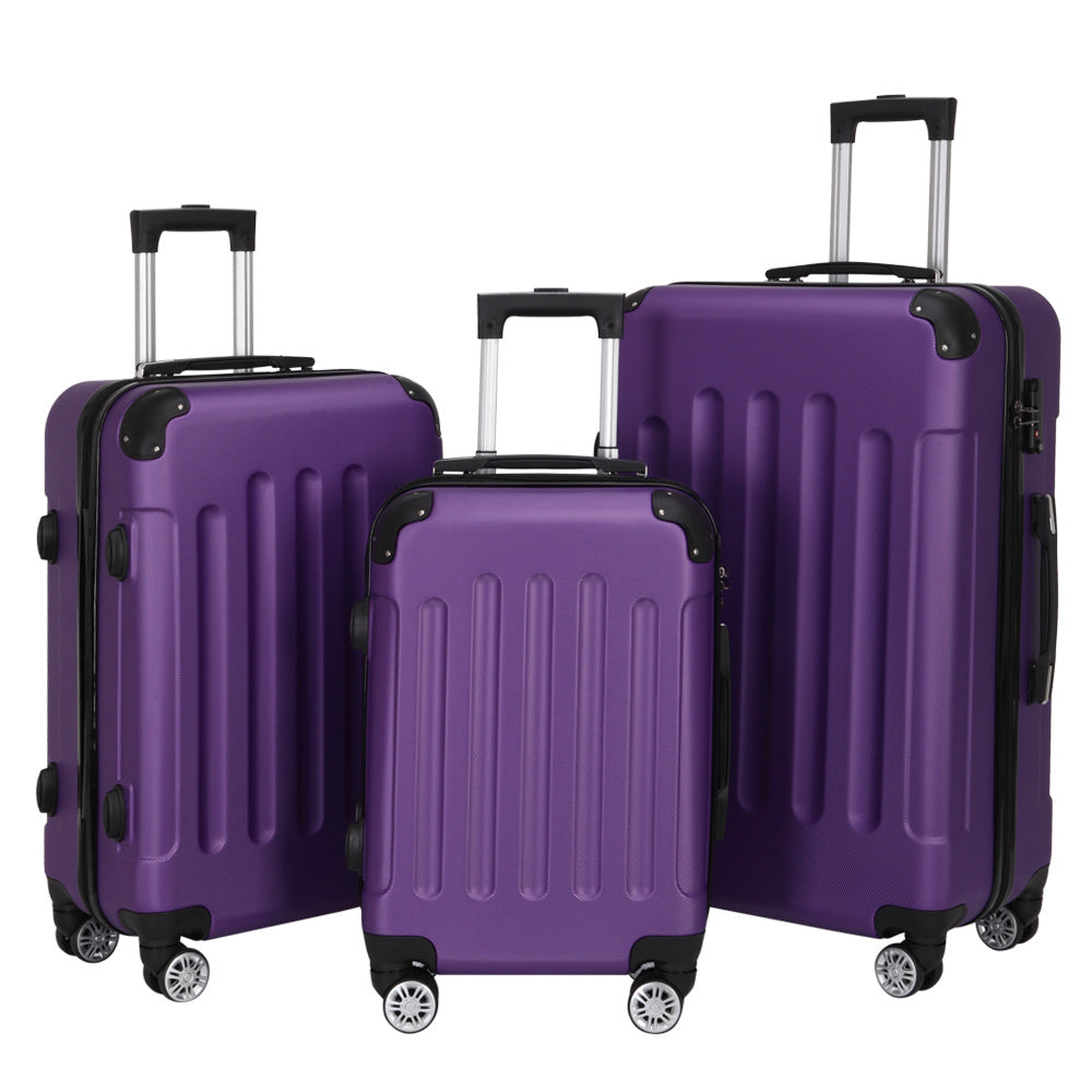 3-in-1 Portable ABS Trolley Case luggage 20" / 24" / 28" Purple
