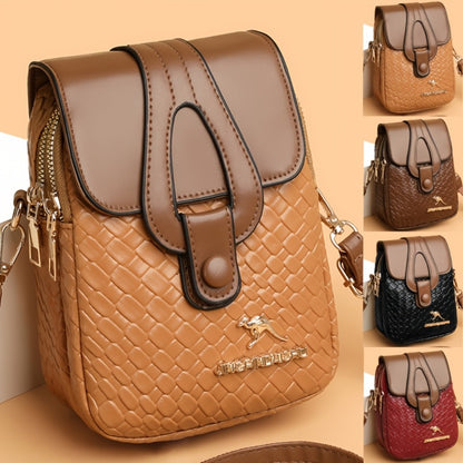 XYXDLM® New Women's Solid Color Spliced Woven Single-shoulder Bag, Versatile and Elegant with a Detachable Shoulder Strap Crossbody Bag, a Classic and Stylish Small Square Bag Shape, Suitable for Daily Travel, Shopping, Dining, and Commuting.