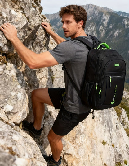 This Large-Capacity Travel Backpack Is Suitable for Both Men And Women. It Comes with a Plush Ball Pendant-Durable Nylon, Adjustable Shoulder Strap, Multiple Compartments, Business Backpack And Outdoor Hiking Backpack