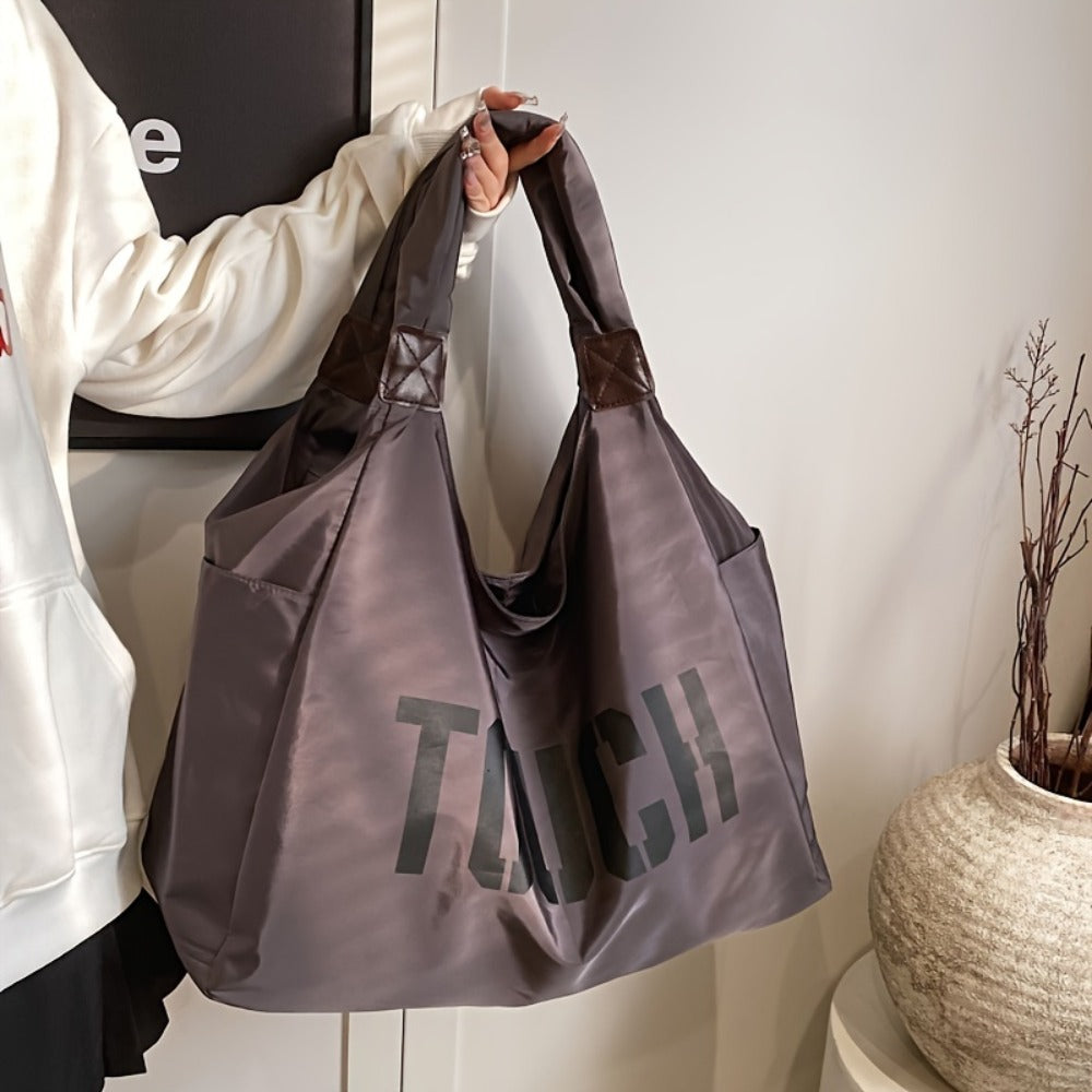 High Quality Large Capacity Tote Bag - Oxford Cloth Handbag with Zipper Closure, Casual Travel & Bag Suitable for (Grey,,,,)
