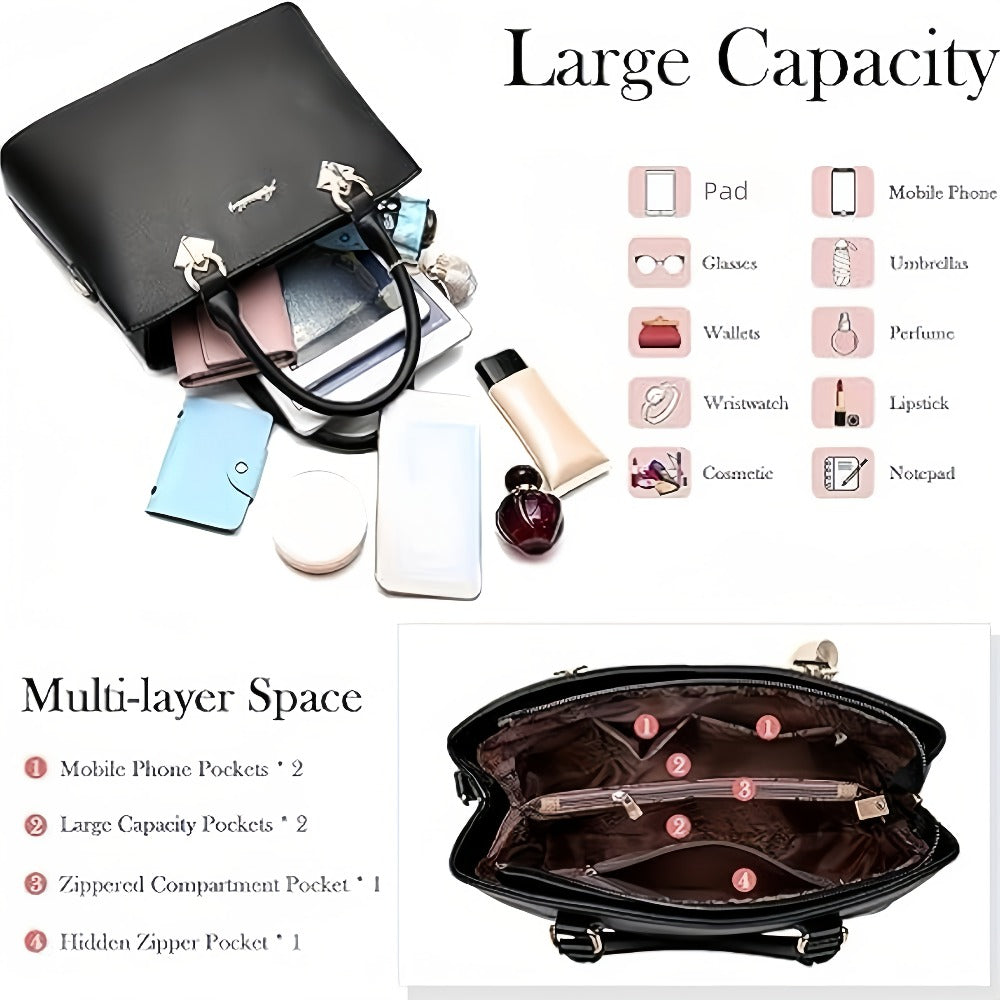 2pcs Ladies' Fashionable And Versatile Bag, Large Capacity Casual Handbag, Simple Single Shoulder Crossbody Bag, Cat Pendant Tassel Bag, Exquisite Y Scarfs, Suitable for Gifting Girlfriends, Wives, Parents for Best Birthday Gifts