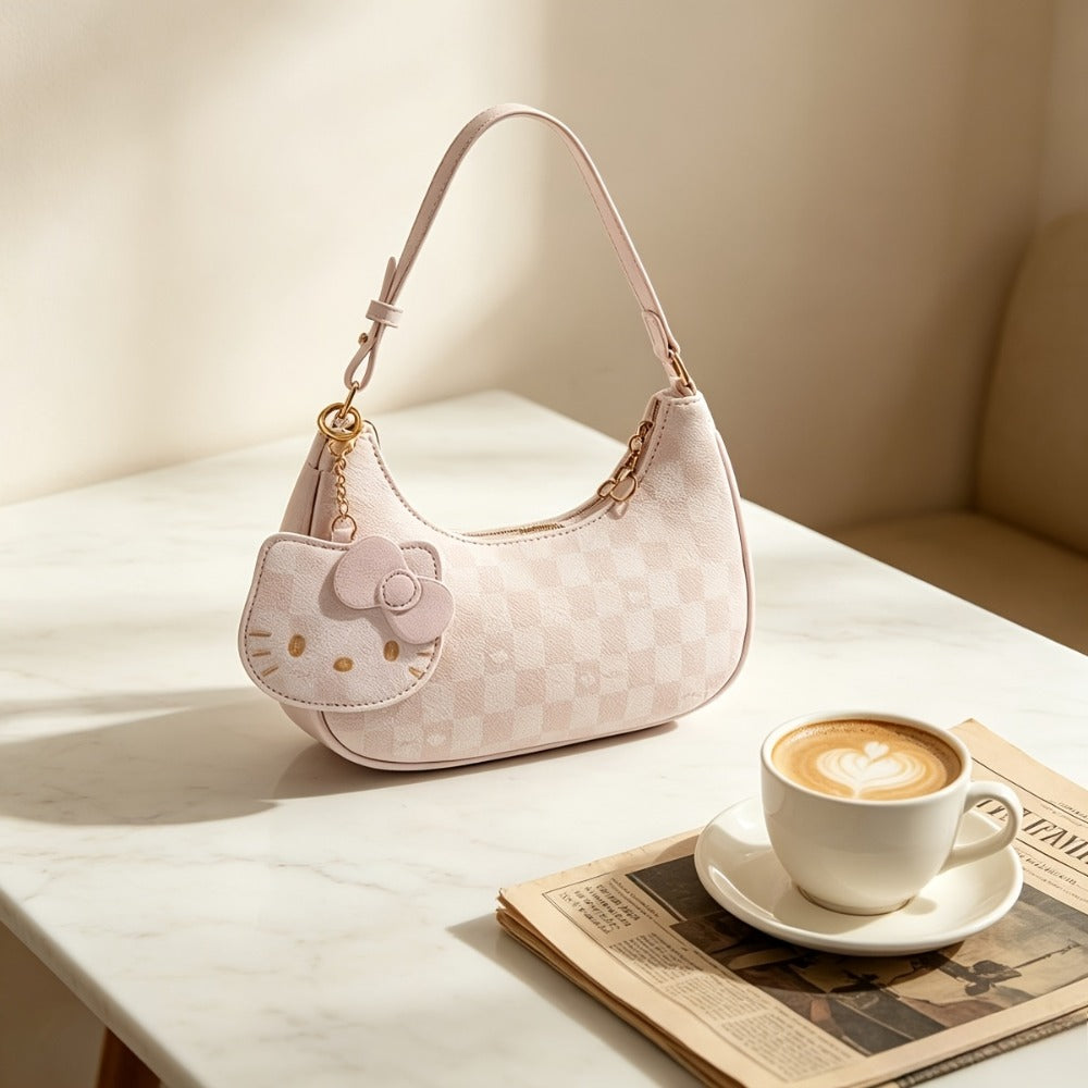 Sanrio Hello Kitty Easy Ruffled Bag - Korean Version Crossbody Bag - Suitable for Parties, Commuting, And Street Style - Valentine'S Day Gift And Must-Have for Fashionable Girlfriends at Birthday Parties