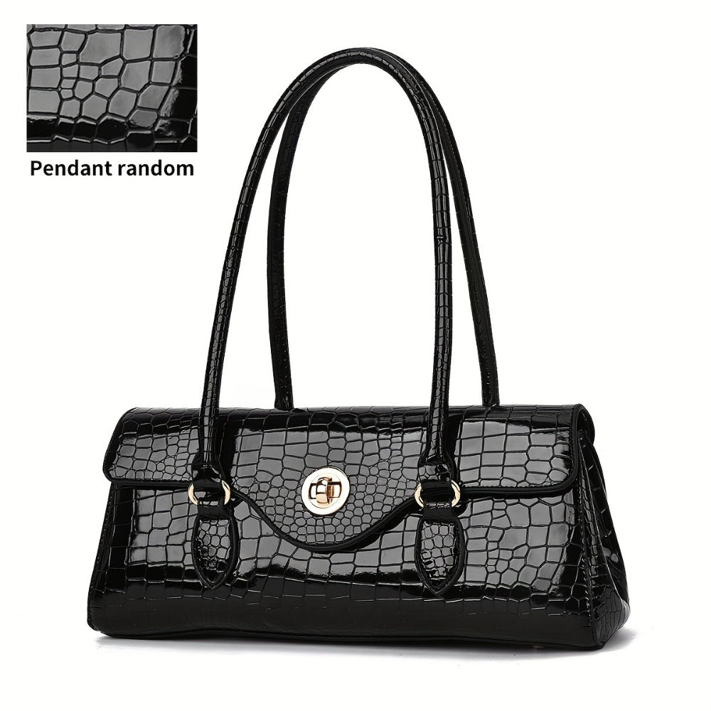 Crossbody Bag for Women – Crocodile Embossed High Gloss Textured | Bag Vero – detail view 8