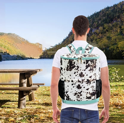 Leopard Print Insulated Cooler Backpack Large Capacity 7.93gal Lunch Bag Soft Cooler Bag for Beach Picnic Tailgate Camping Travel