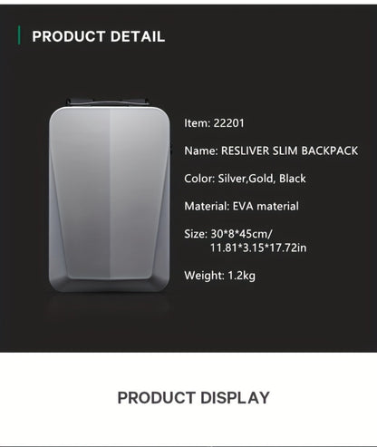 Resilvery New Ultra-Thin Men'S Business Backpack Hard Shell Backpack Laptop E-Sports Business Anti-Theft Computer Bag Hardcore Backpack