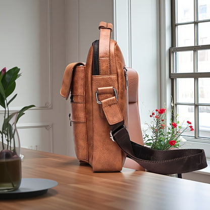 Men'S Shoulder Bag, Casual Business Crossbody Bag, Vertical Small Backpack, Handbag, Men'S