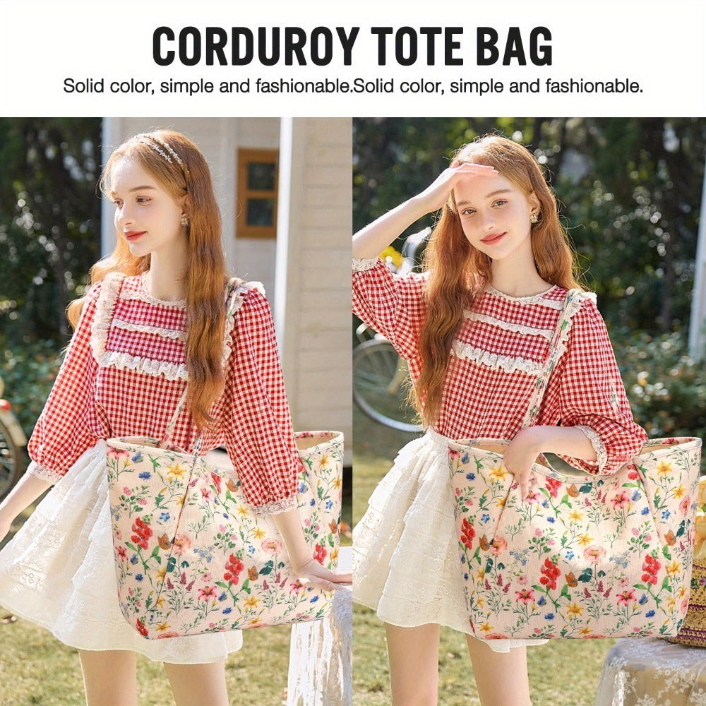 Tote Bag for Women – Corduroy, Large Capacity | Bag Vero – detail view 11