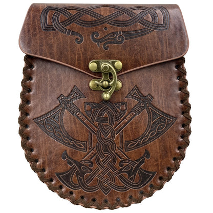 1pc Viking Medieval Style Embossed Waist Bag