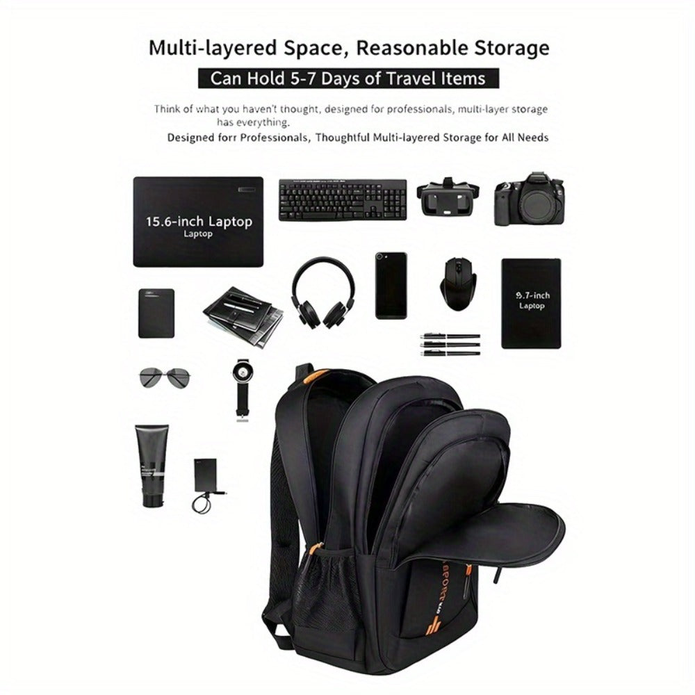 This Large-Capacity Travel Backpack Is Suitable for Both Men And Women. It Comes with a Plush Ball Pendant-Durable Nylon, Adjustable Shoulder Strap, Multiple Compartments, Business Backpack And Outdoor Hiking Backpack
