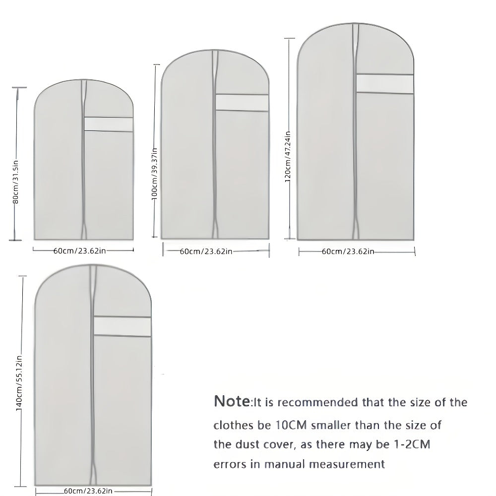 5pcs Black Washable Suit Covers with Transparent Windows, Suitable for Cabin Storage, Washable Suit Covers, Shirts, Suits, Dresses, Suit Dust Bags with Windows for Cabin Storage