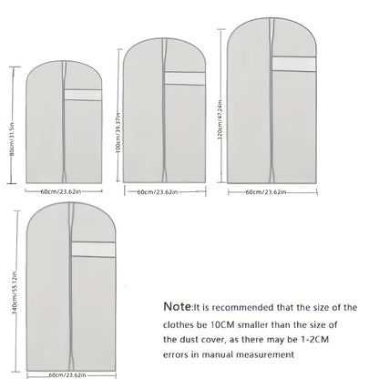 5pcs Black Washable Suit Covers with Transparent Windows, Suitable for Cabin Storage, Washable Suit Covers, Shirts, Suits, Dresses, Suit Dust Bags with Windows for Cabin Storage