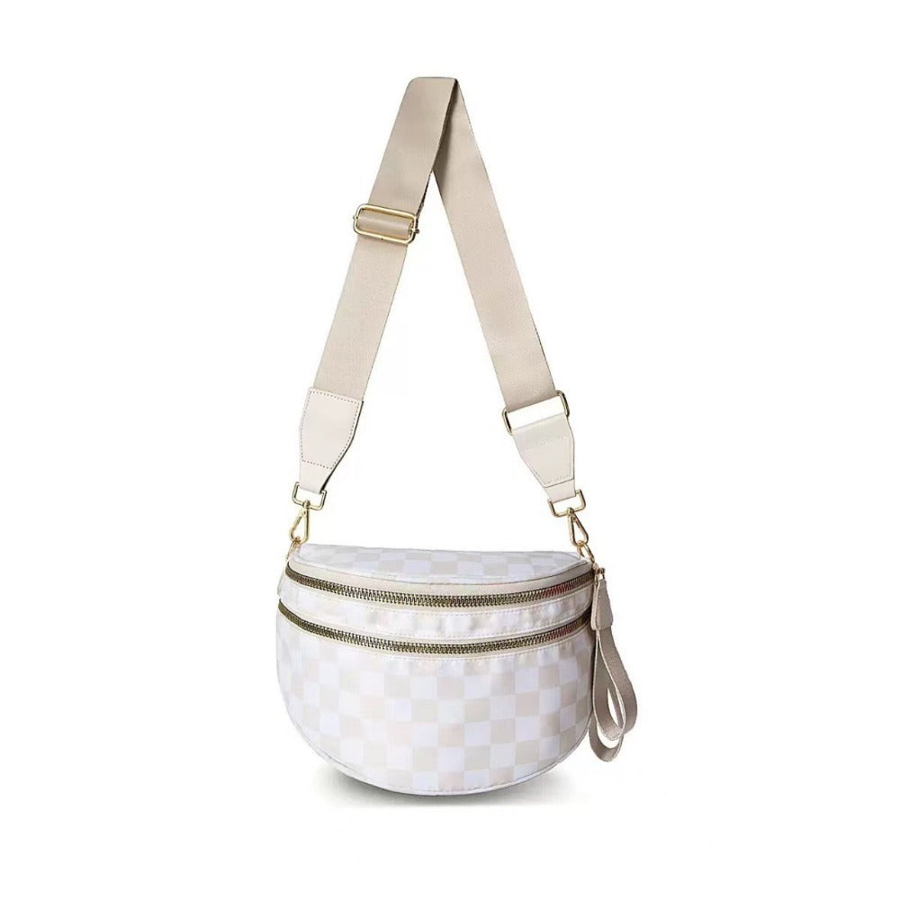 Women's Versatile Soft Plaid Crossbody Bag, Large-capacity Shoulder Crossbody Bag, Outdoor Convenient Hand-held Shoulder Plaid Bag