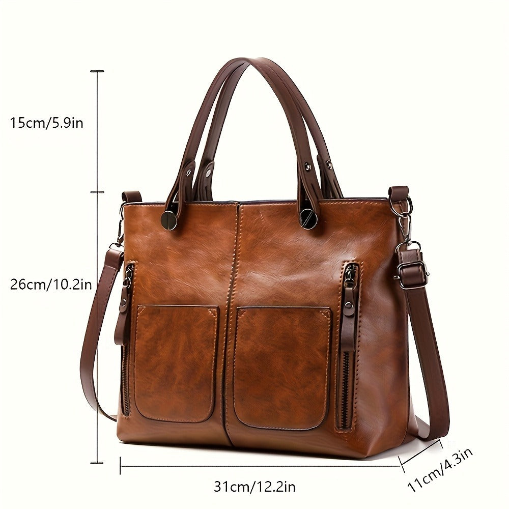 Unisex Vintage Style Crossbody Bag, Versatile Casual Shoulder Bag and Tote for Outings, Large Capacity Party Bag, Ideal as a Holiday Gift