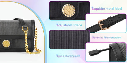 LED Bags Light Up Purse Black CrossBody Purse Evening Clutch Luminous Crossbody Bag Glow Handbags That Transforms Into 7 Colors Party Purse