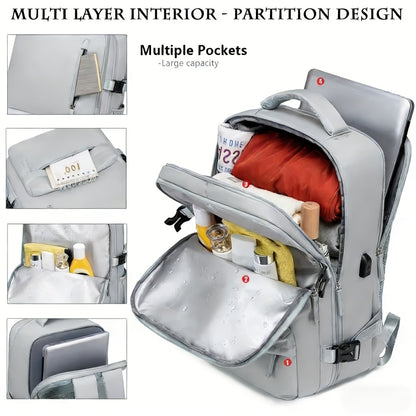Vacuum Compression Backpack (with Air Pump) Travel Rucksack, Large Capacity and Durable for Business Trips, Hiking and Camping