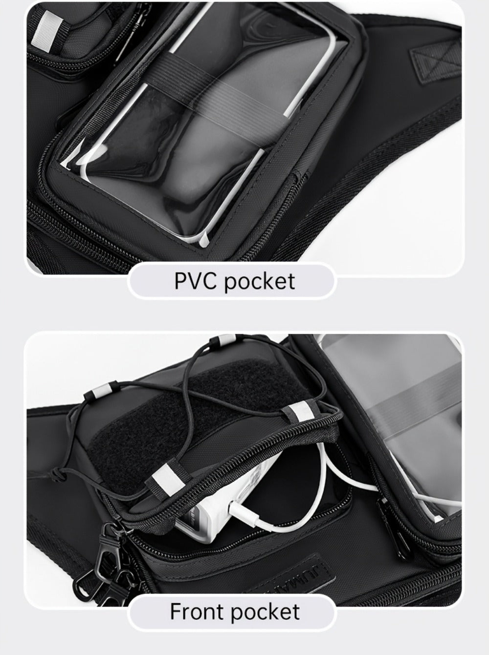Men' & Women' Running Vest Bag with Built-in Phone Holder & Chest Pack - Hands-Free Workout Carrier Suitable for Cycling, Hiking, Travel, Motorcycle Accessories, Zipper Closure, Phone Mount for Smartphones, Outdoor Sports Gear