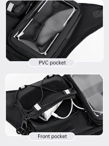 Men' & Women' Running Vest Bag with Built-in Phone Holder & Chest Pack - Hands-Free Workout Carrier Suitable for Cycling, Hiking, Travel, Motorcycle Accessories, Zipper Closure, Phone Mount for Smartphones, Outdoor Sports Gear