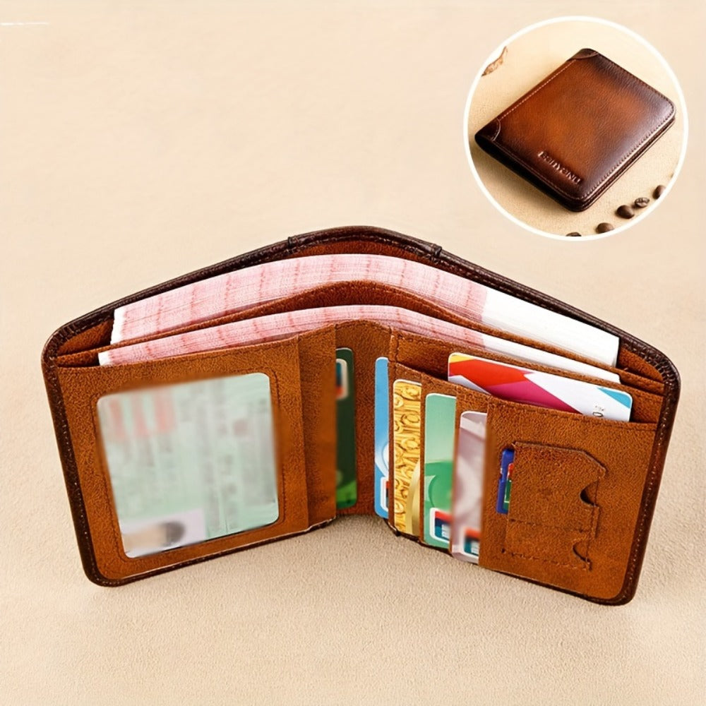 BANYANU Premium RFID Blocking Wallet For Men, Billeteras De Hombre, Minimalist Bifold/Trifold Design, Slim Card Holder For Travel, Shopping, Birthday, Father'S Day Gift