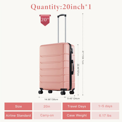 20/24/28 Inch Carry On Luggage - Hard Shell ABS Suitcase With Double Spinner Wheels, Lightweight Expandable Rolling Luggage With TSA Lock - For Travel - Suitable for Business & Leisure - Ideal Gift for Frequent Travelers