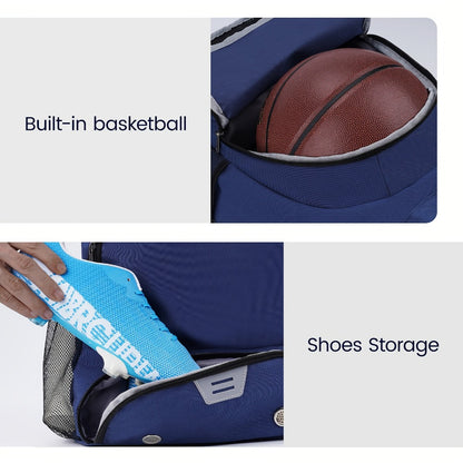 Basketball Backpack Gym Bag Sports Drawstring Bag Lightweight Ventilated Bag Swimming Backpack Beach Backpack for Women Men Backpack for Soccer & Volleyball Football Includes Shoe & Ball & Laptop Compartment