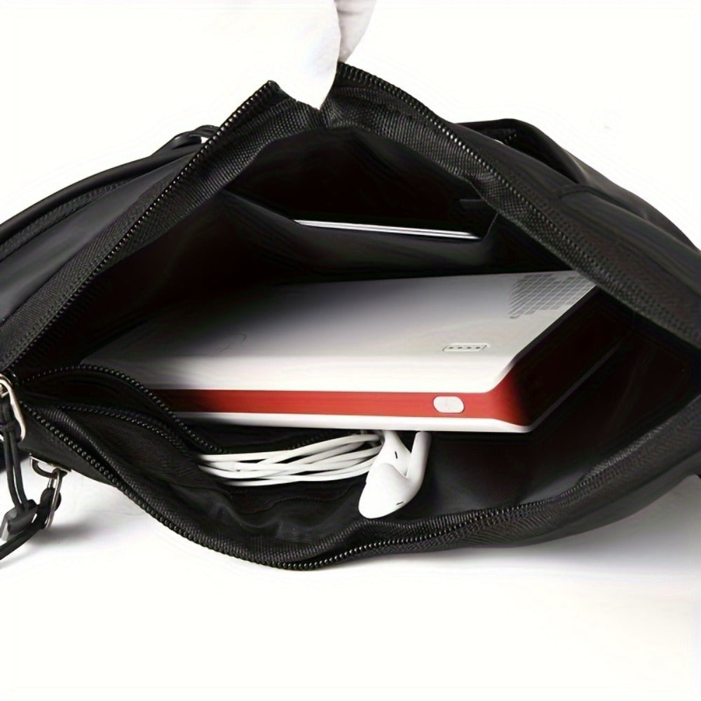 1pc Men's Chest Bag - Adjustable Crossbody Bag with Lightweight Design & Secure Strap, Compact Messenger Bag for Travel, Work, College, Everyday Use - Unisex Sling Bag for Men & Women (Black), College Essentials, Minimalist Style, Highquality Fabric, Urba