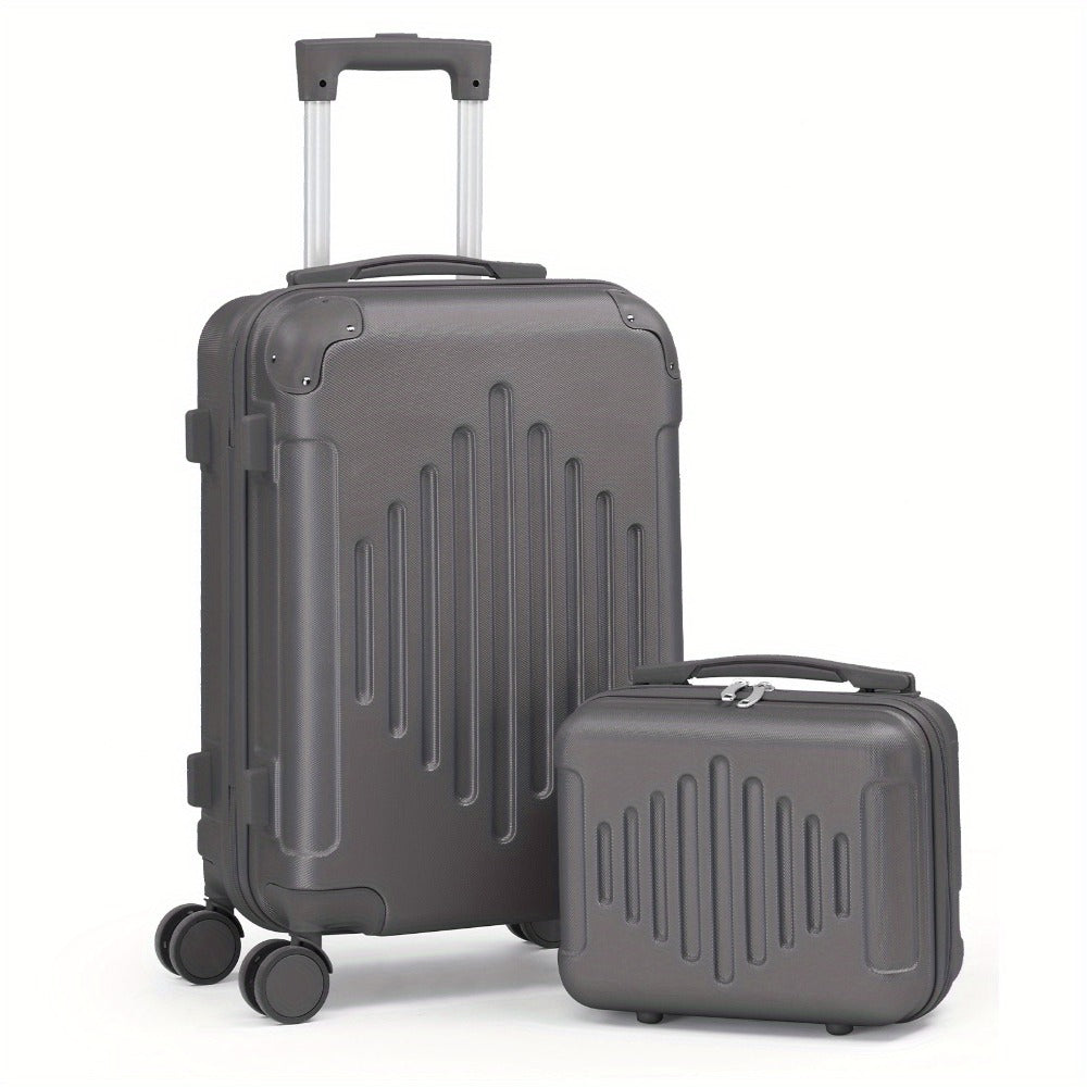 2pcs 20"+12" Lightweight Hardside Luggage Set, Spinner Suitcase Carry-On + Checked Bag, TSA Lock, Airline Approved, Durable Travel Luggage for Women & Men