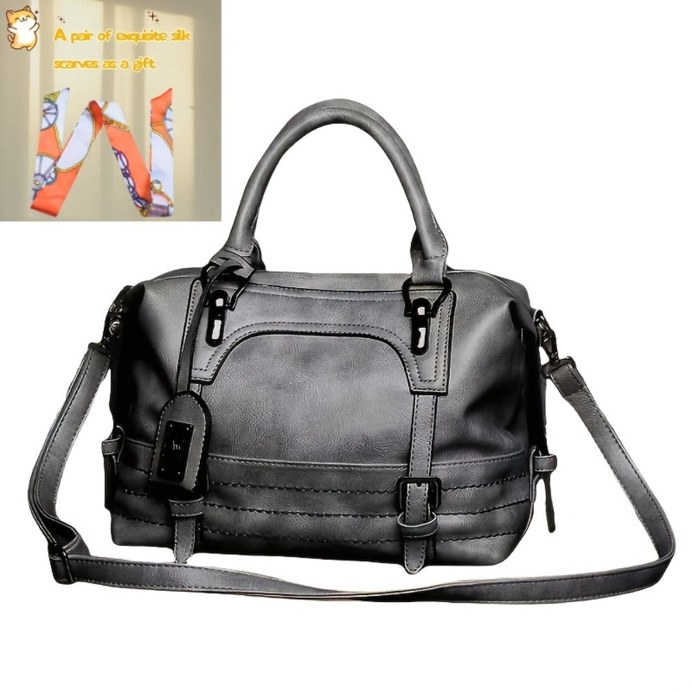 Vintage Handbag, Large Capacity Crossbody Bag, Exquisite Scarf, Men/ Women's Shoulder Bag for Best Birthday Gifts
