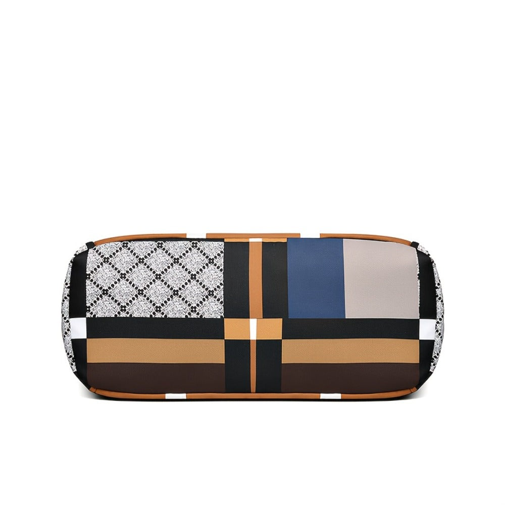 CuteCity New Large Capacity Geometric Handbag, Lightweight Casual Shoulder Bag for Daily Use. Large Capacity Shoulder Bag, Fashionable And Versatile Tote Bag, Contrasting Color Checkered Mother Bag